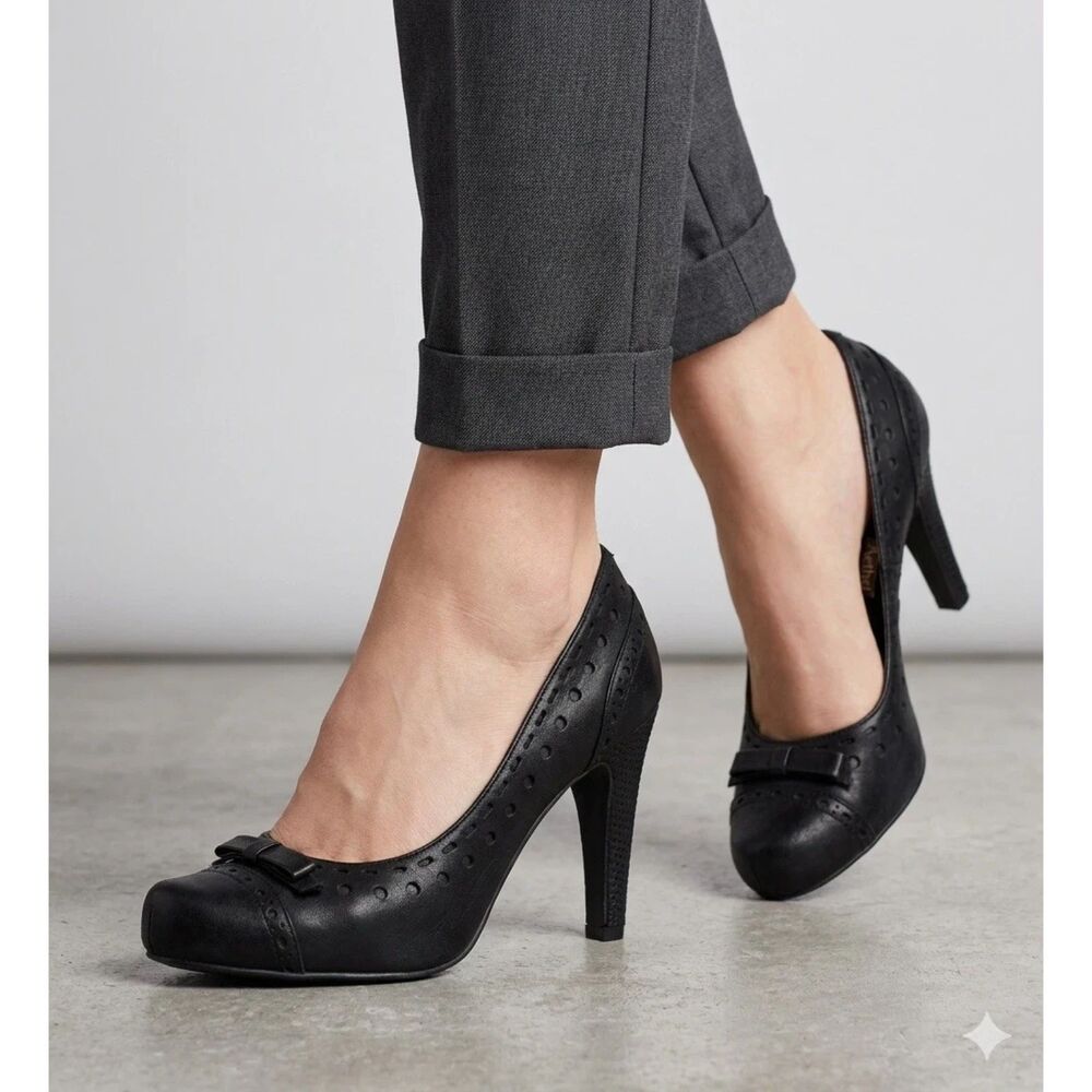 Easy Spirit Shoes Womens 6.5 M Esmariola Pump Heels Black Leather Round Toe